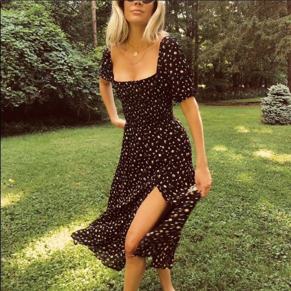 Reformation Meadow floral-print midi-dress